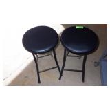 TWO FOLDING STOOLS