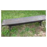 VINTAGE WOODEN BENCH 74 x 12 1/2 x 19