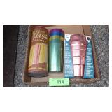 VINTAGE WEST BEND COLOR GLO ALUMINUM TUMBLERS>>>>
