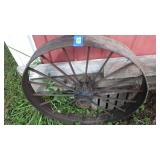VINTAGE CAST IRON WAGON WHEEL 36"