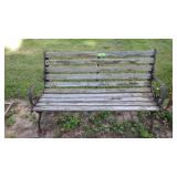 VINTAGE BENCH W/ CAST IRON ENDS  4