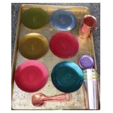 VINTAGE ALUMINUM PLATES, WEST BEND TUMBLERS, >>>>>