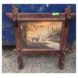 VINTAGE WALL CLOCK PRINT GUN RACK (NEEDS >>>>