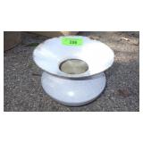 VINTAGE ENAMEL OVER CAST IRON SPITTOON