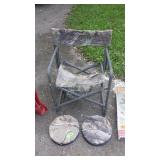 FOLDING CHAIRS (NEEDS SEAT REP), 2 SWIVEL BUCKET >