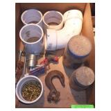 SCREWS, NUTS, HOOK, PLUMBING PARTS, ETC