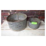 3 VINTAGE GALVANIZED DRY MEASURE TINS