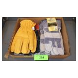 ASST WORK GLOVES, SOME NEW, ONE PAIR LEATHER