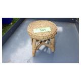 VINTAGE WOVEN GRASS DOLL STOOL 5 1/2" HIGH
