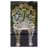 VINTAGE CAST IRON GARDEN CHAIR / SEAT 17 1/2" WIDE