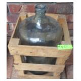 VTG ARROWHEAD PURITAS 5 GAL WATER JUG IN CRATE