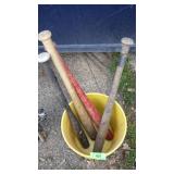 3 WOODEN BASEBALL BATS, 1 ALUMINUM BASEBALL BAT