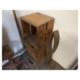 ADVERTISING CRATE, CASE AND WOODEN TOOL