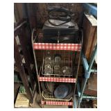 METAL SHELF WITH CONTENTS