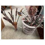 BASKET, VASE AND FLORALS