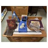 WOODEN BOWL AND MISC