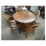 ETHAN ALLEN TABLE AND 4 UNSIGNED CHAIRS