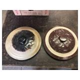 LOT OF 2 STONEWARE LIDS