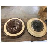 LOT OF 2 STONEWARE LIDS LOT OF 2 STONEWARE LIDS