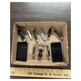 Knives, Apple iPods and stamp