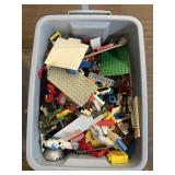 Bucket full of vintage legos