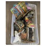 Tote full of vintage toys