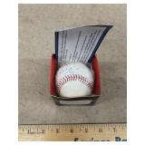 Bernie Williams signed ball with coa