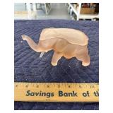 Pink glass elephant candy dish