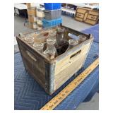 Milk bottles with crate