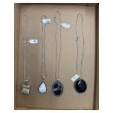 German silver necklaces with stones