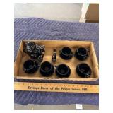 Black. CAt tea set