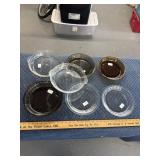 Pyrex and fire king pie plates