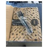 Case of black serving forks