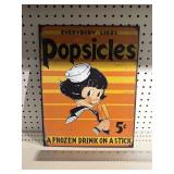 Metal popsicles sign