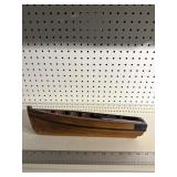 Wood boat with oars