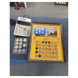 Coins , tokens and calculator
