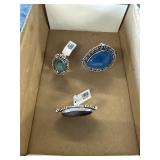 3- size 8 German silver rings