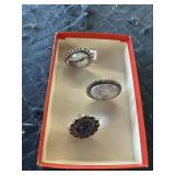 3 size 7 German silver rings