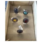 5- size 6 German silver rings