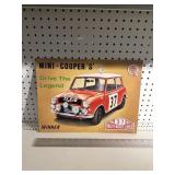 Metal mini cooper sign