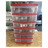 Storage bin with ornaments