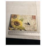 Sunflower postcard clock