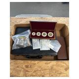 Coin holders, stamps and misc