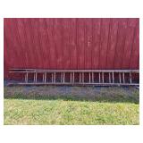 Wood extension ladder
