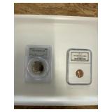 2 graded coins