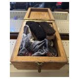 Shoe shine box with contents