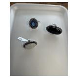 3- Sz 7 German silver rings