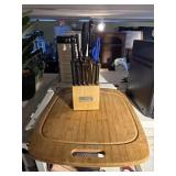 Knives and cutting board
