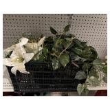 Crate with fake plants