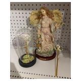 Angel and rose statue